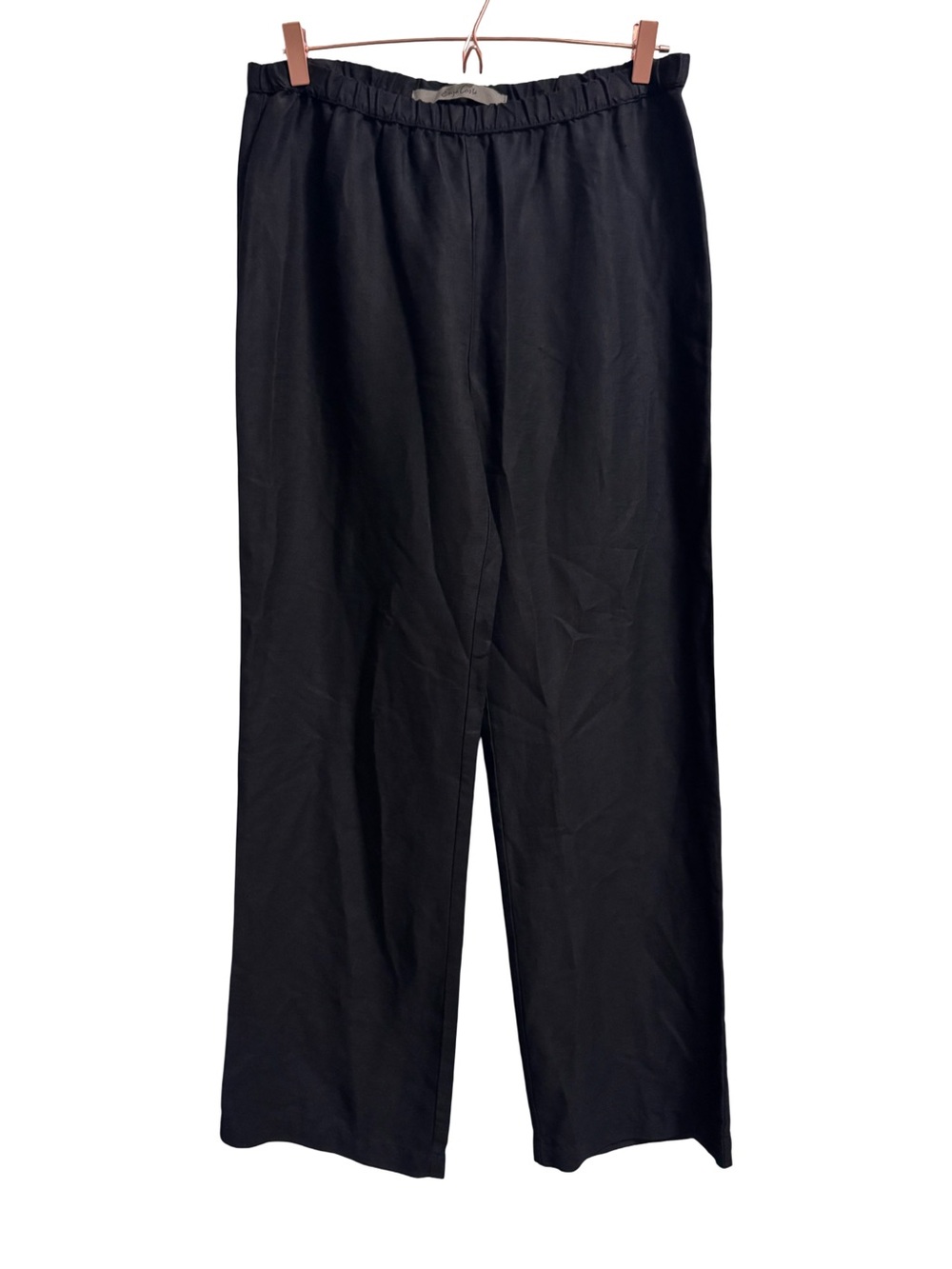 Enza Costa Black Supple Canvas Easy Trouser Size Medium